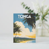 Tonga Travel Poster Briefkaart (Staand voorkant)
