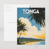 Tonga Travel Poster Briefkaart (Voorkant / Achterkant)
