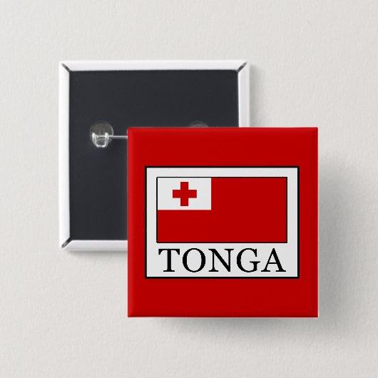 Tonga Vierkante Button 5,1 Cm (Voorkant /achterkant)