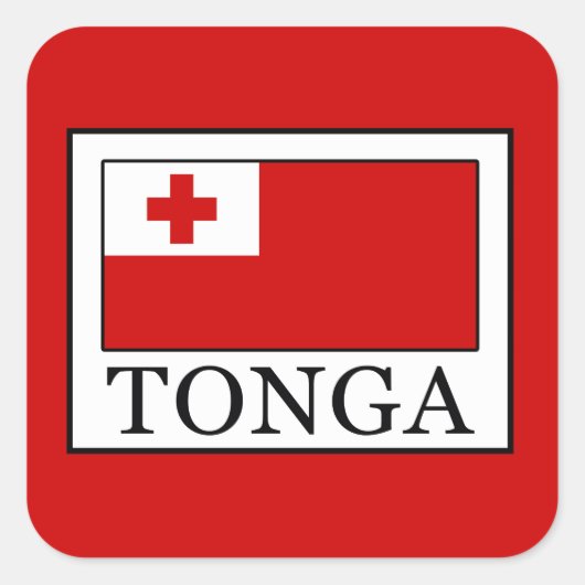 Tonga Vierkante Sticker (Voorkant)