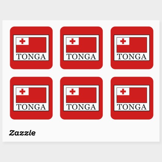Tonga Vierkante Sticker (Vel)