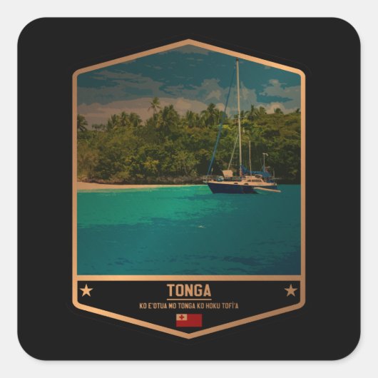 Tonga Vierkante Sticker (Voorkant)