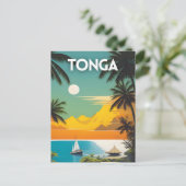 Tonga Vintage Travel Poster Briefkaart (Staand voorkant)
