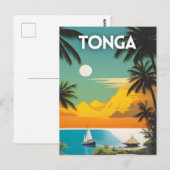 Tonga Vintage Travel Poster Briefkaart (Voorkant / Achterkant)