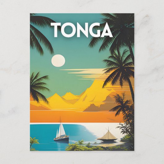 Tonga Vintage Travel Poster Briefkaart (Voorkant)