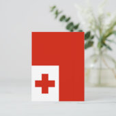 Tonga vlag briefkaart (Staand voorkant)