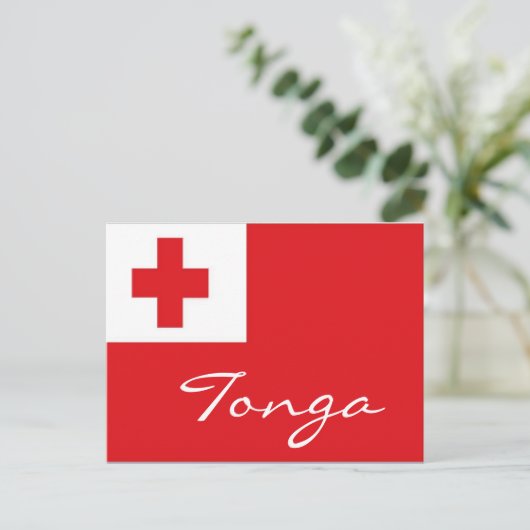 Tonga vlag briefkaart (Staand voorkant)
