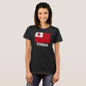 Tonga vlag ondersteunt Tonga Mensen Vrouwen Mannen T-shirt (Voorkant volledig)