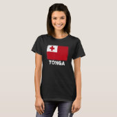 Tonga vlag ondersteunt Tonga Mensen Vrouwen Mannen T-shirt (Voorkant volledig)