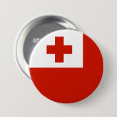 Tonga vlag ronde button 7,6 cm (Voorkant /achterkant)