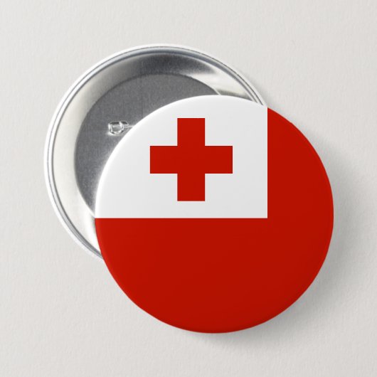Tonga vlag ronde button 7,6 cm (Voorkant /achterkant)