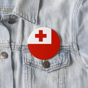 Tonga vlag ronde button 7,6 cm