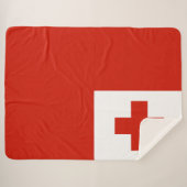 Tonga vlag sherpa deken (Voorkant (horizontaal))