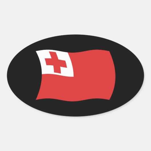 Tonga Vlag Sticker (Voorkant)