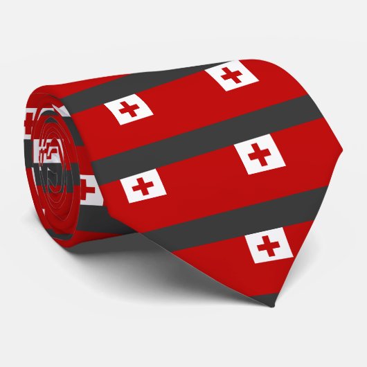 Tonga-vlag Stropdas (Opgerold)