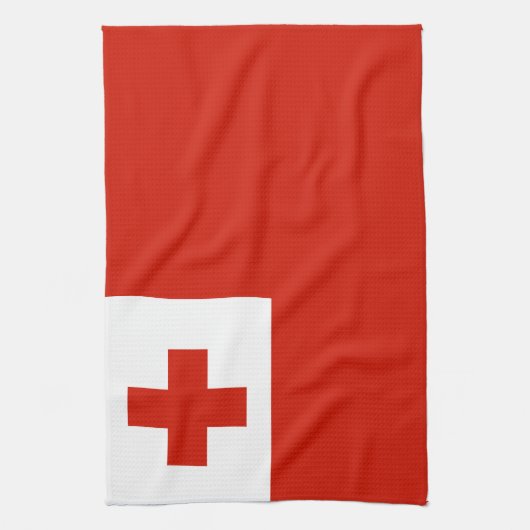 Tonga vlag theedoek (Verticaal)