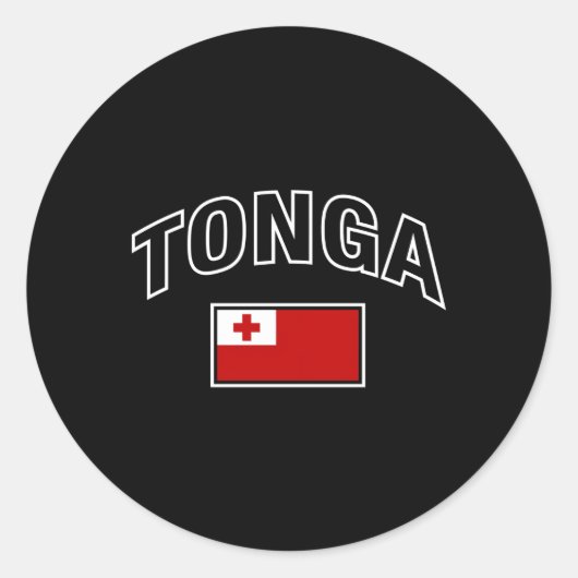 Tonga Vlag Trots Tongan Ronde Sticker (Voorkant)