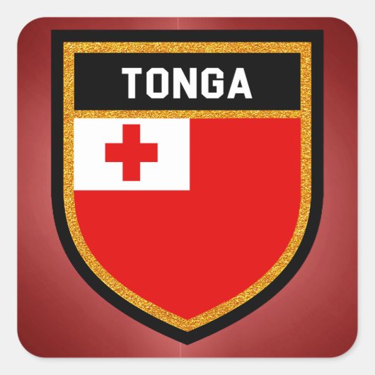 Tonga-vlag Vierkante Sticker (Voorkant)