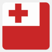 Tonga-vlag Vierkante Sticker (Voorkant)