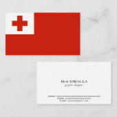 Tonga vlag visitekaartje (Voorkant / Achterkant)