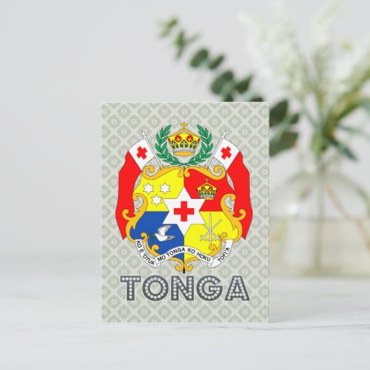 Tonga-wapenschild Briefkaart (Staand voorkant)