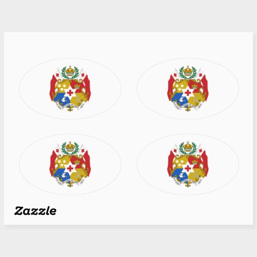 Tonga-wapenschild Ovale Sticker (Vel)