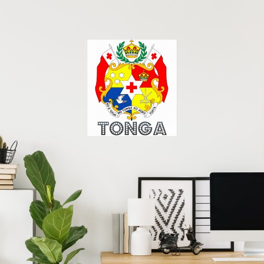 Tonga-wapenschild Poster (Thuiskantoor)