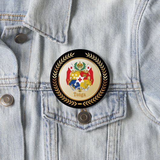 Tonga-wapenschild Ronde Button 7,6 Cm (In situ)