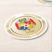 Tonga-wapenschild Ronde Kartonnen Onderzetter (Gebogen)