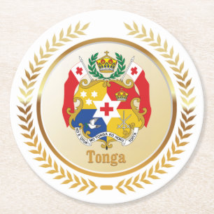 Tonga-wapenschild Ronde Kartonnen Onderzetter