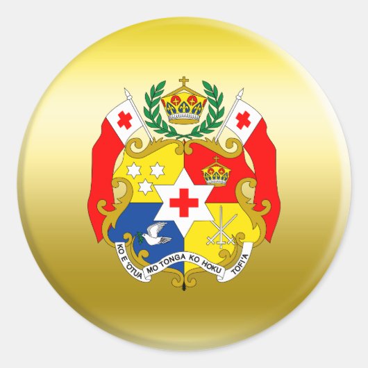 Tonga-wapenschild Ronde Sticker (Voorkant)