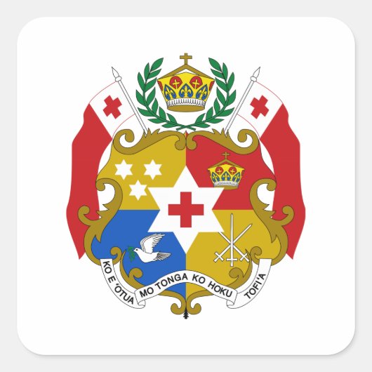 Tonga-wapenschild Vierkante Sticker (Voorkant)