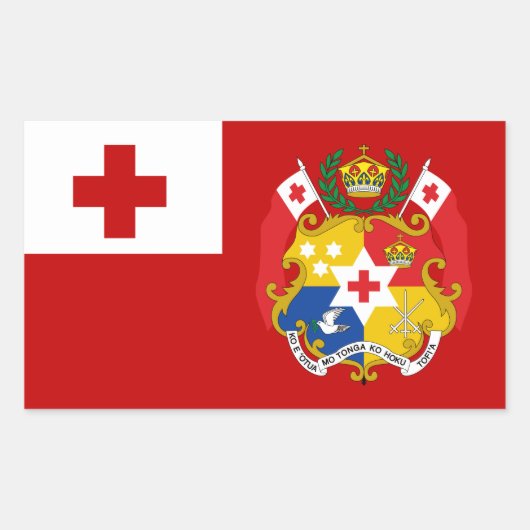 Tongaanse vlag & zegel, Vlag van Tonga Rechthoekige Sticker (Voorkant)