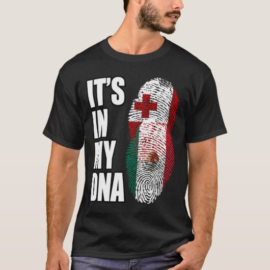 Tongan en Mexicaanse DNA-vlag voor het erfgoed van T-shirt (Voorkant)
