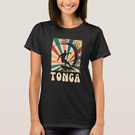 Tongan Retro Surfer Tonga Premium T-shirt (Voorkant)