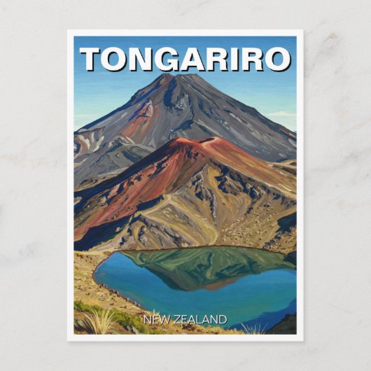 Tongariro Nationaal Park Nieuw-Zeeland Reizen Briefkaart (Voorkant)