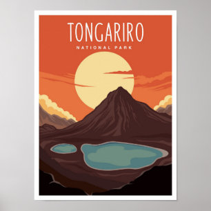 Tongariro National Park Nieuw-Zeeland Reizen Poster