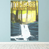 Tongass National Forest reisposter Canvas Afdruk (Insitu (Houten vloer))