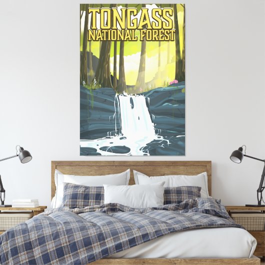 Tongass National Forest reisposter Canvas Afdruk (Insitu (Slaapkamer))