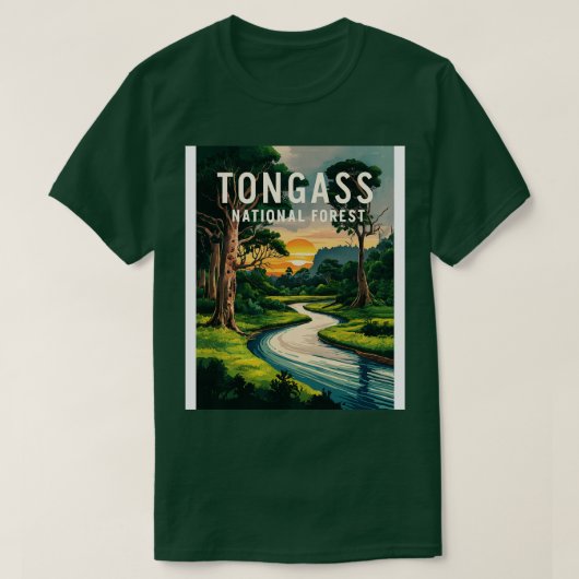 Tongass National Forest Waterverf Art TShirt (Design voorkant)