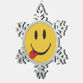Tongemoji uitsteken tin sneeuwvlok ornament (Rechts)