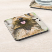 tongen, lange haren, portret bier onderzetter (Linkerzijde)