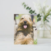 tongen, lange haren, portret briefkaart (Staand voorkant)