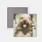 tongen, lange haren, portret magneet (Voorkant / Achterkant)