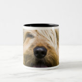 tongen, lange haren, portret tweekleurige koffiemok (Center)