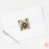 tongen, lange haren, portret vierkante sticker (Envelop)