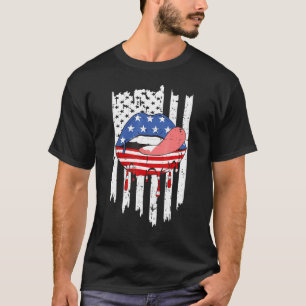 Tongerig Amerikaans vlagpatriotticum 4 ju T-shirt