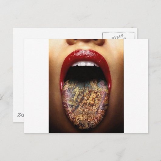 tongontwerp tattoo briefkaart (Voorkant / Achterkant)