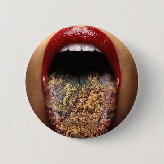 tongontwerp tattoo ronde button 5,7 cm (Voorkant)