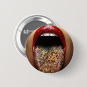 tongontwerp tattoo ronde button 5,7 cm (Voorkant /achterkant)